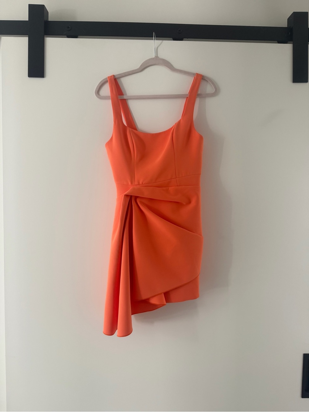 Acler Vibrant Orange Draped Mini Dress
